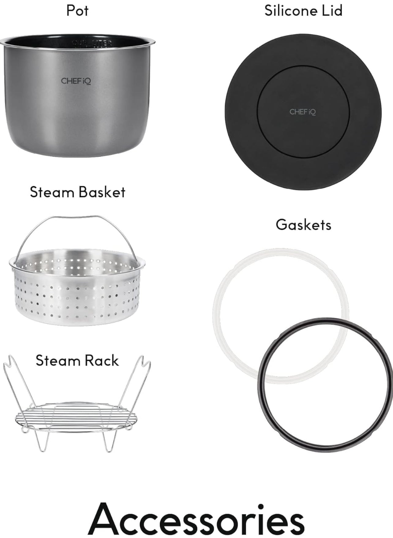 CHEF iQ Olla a presión inteligente con WiFi y escala incorporada, multicocina 10 en 1 fácil de usar con más de 500 recetas guiadas