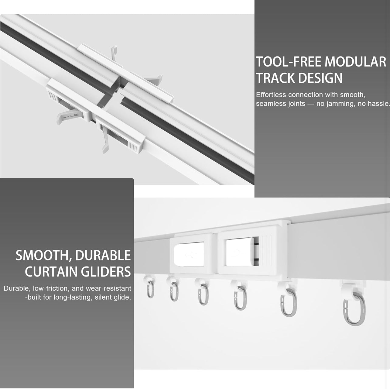 QUOYA BL01 - Cortina eléctrica inteligente sin cinturón, ajustable hasta 23.0 ft, sin cortes, velocidad ajustable, silencioso, funciona con Alexa, Google, Siri, Apple Watch, control remoto incluido