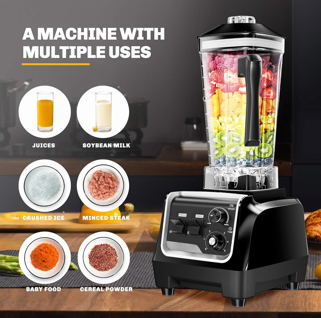 Licuadoras profesionales para cocina, licuadora de batidos 2200 W sin BPA