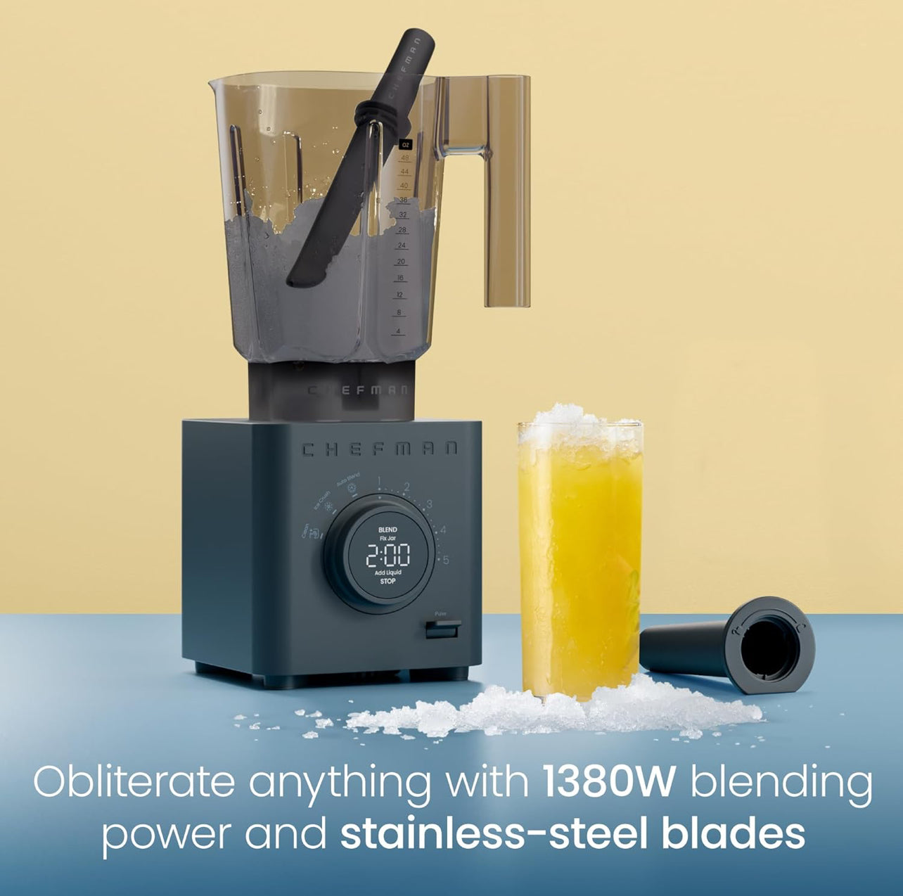 Chefman Obliterator - Batidora de encimera de 48 onzas para batidos, motor de 1380 W
