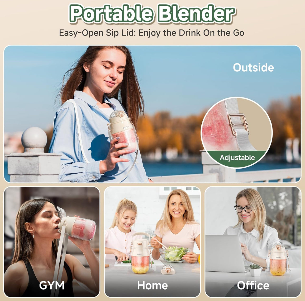 Licuadora profesional+licuadora portátil+cable USB tipo C para licuadora portátil
