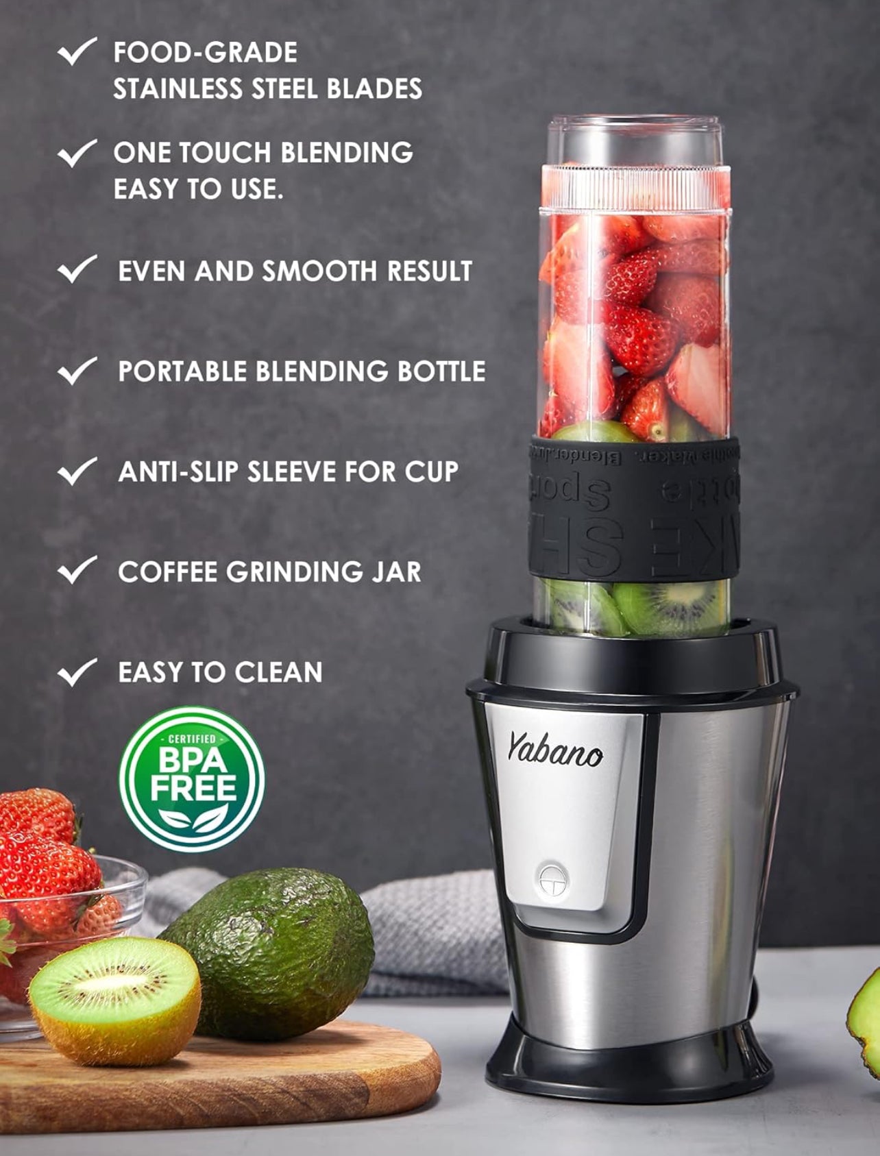 Licuadora personal, botella eléctrica para batido con 2 botellas de 20 oz y tarro de café