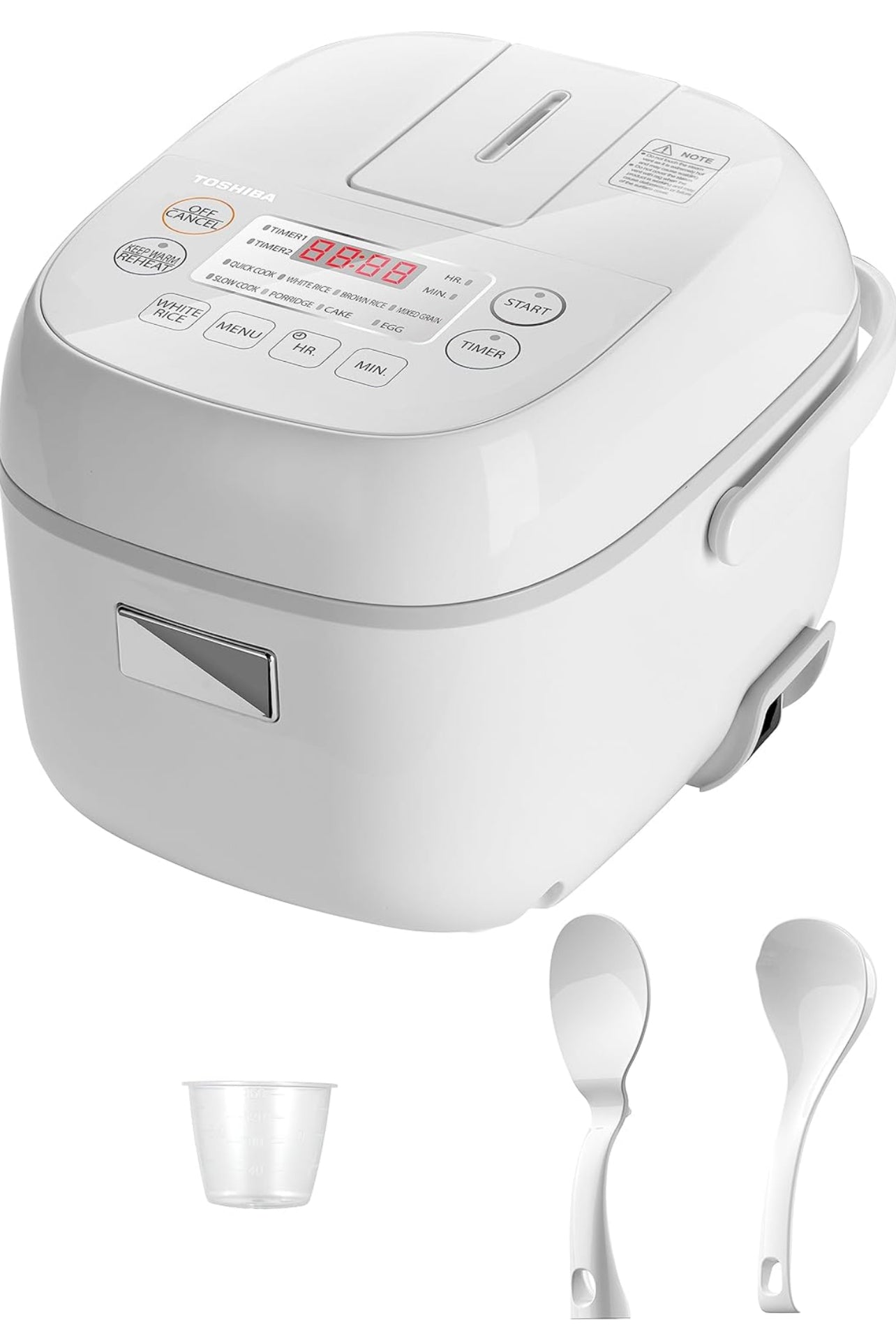 Mini olla arrocera, 3 tazas de olla arrocera sin cocer, vaporera y calentador, con lógica difusa y cocción de un solo toque, temporizador de retardo de 24 horas