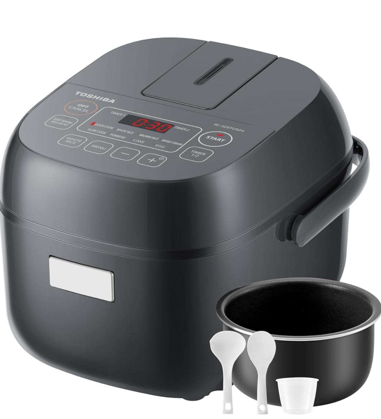 Mini olla arrocera, 3 tazas de olla arrocera sin cocer, vaporera y calentador, con lógica difusa y cocción de un solo toque, temporizador de retardo de 24 horas