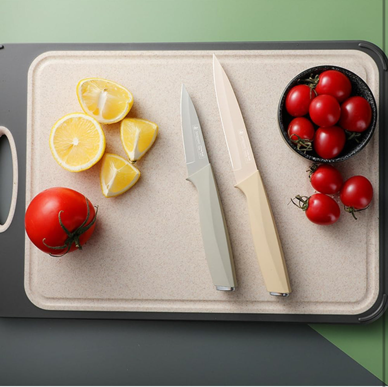 Juego de cuchillos, 6 cuchillos de cocina codificados por colores con bloque, juego de cuchillos de chef de acero inoxidable con revestimiento antioxidante de 5 colores