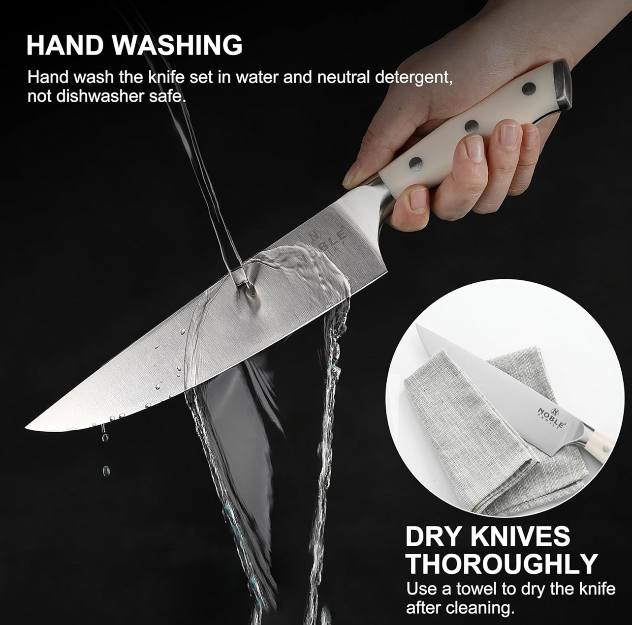 Juego de cuchillos con bloque, 16 cuchillos de cocina organizador de cajones con afilador, tabla de cortar, juego de cuchillos de chef