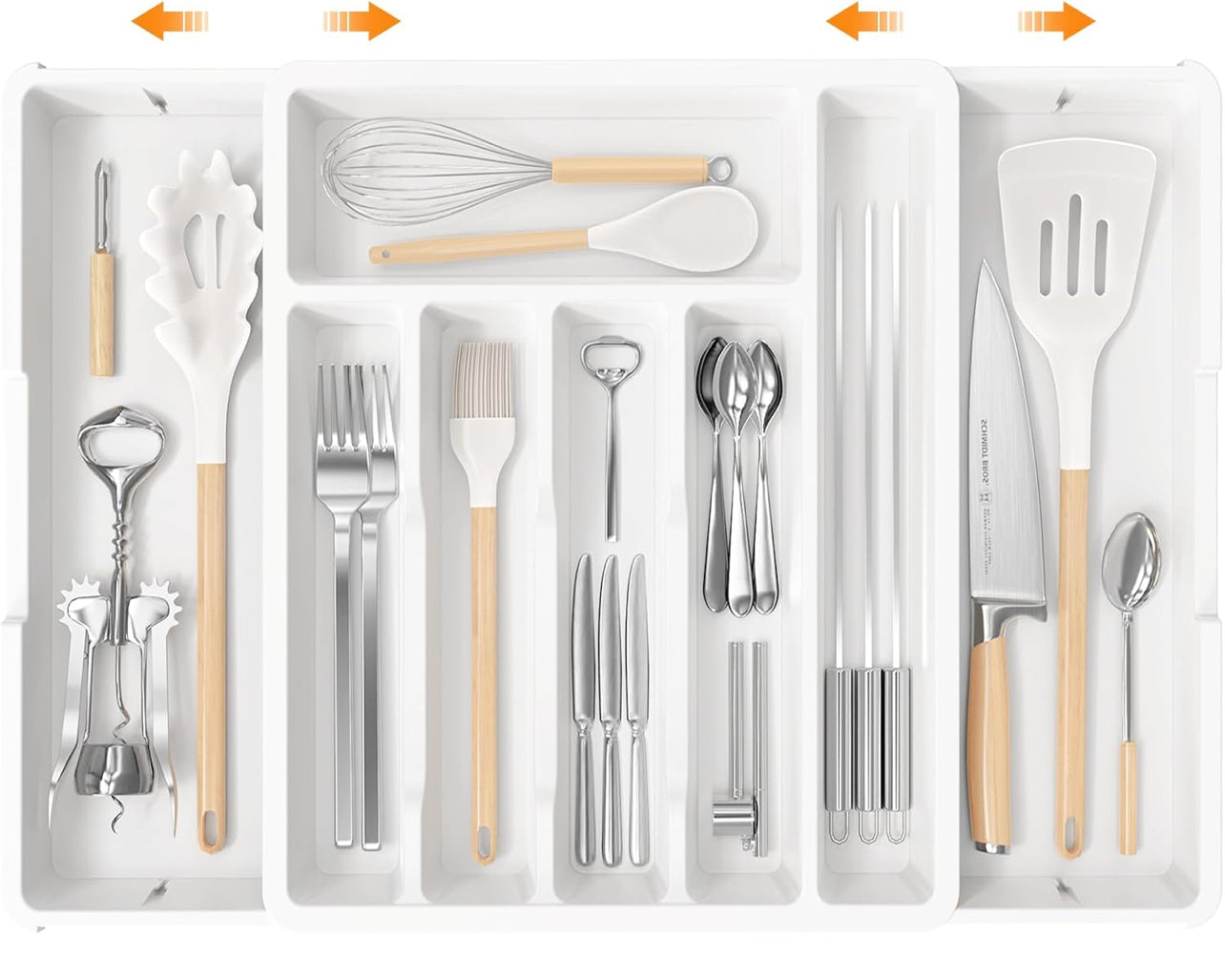 iDavosic.ly Organizador de cajones de cubiertos, bandeja de utensilios expandible para cajones de cocina