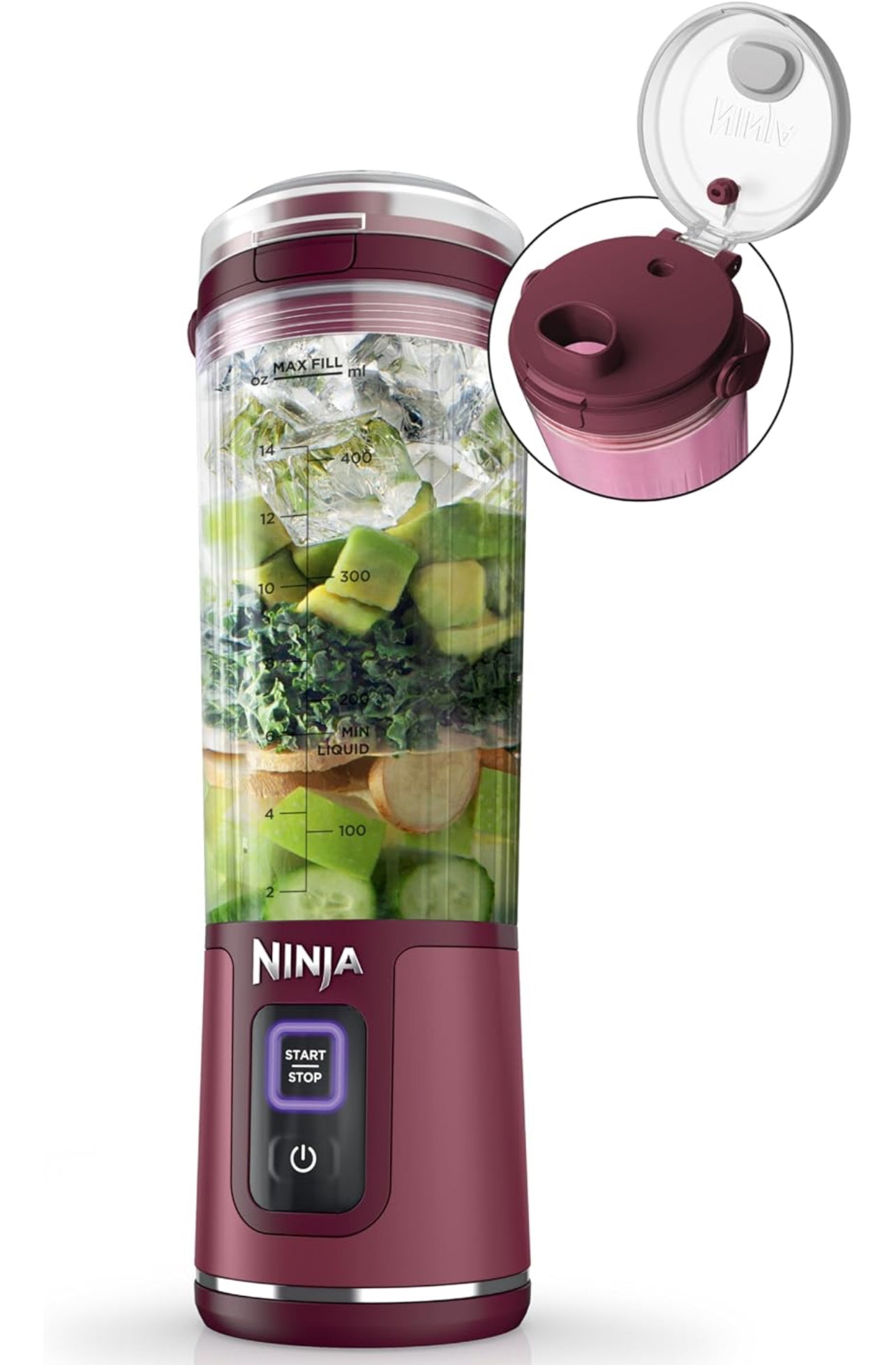 Ninja Blast Batidora portátil, inalámbrica, recipiente de 18 onzas, licuadora personal para batidos y licuados, sin BPA