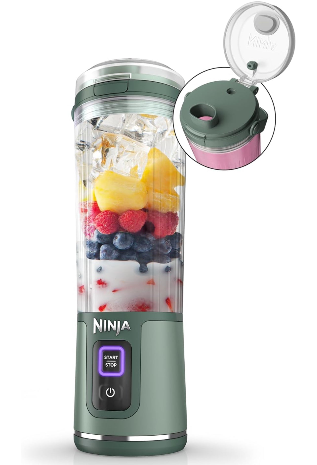 Ninja Blast Batidora portátil, inalámbrica, recipiente de 18 onzas, licuadora personal para batidos y licuados, sin BPA