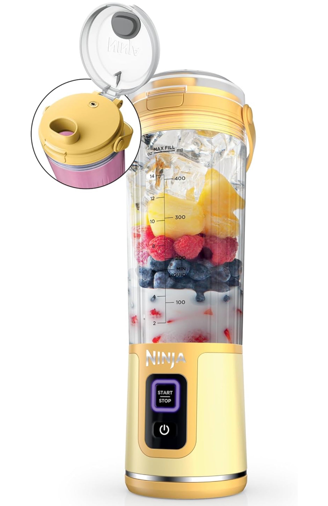 Ninja Blast Batidora portátil, inalámbrica, recipiente de 18 onzas, licuadora personal para batidos y licuados, sin BPA