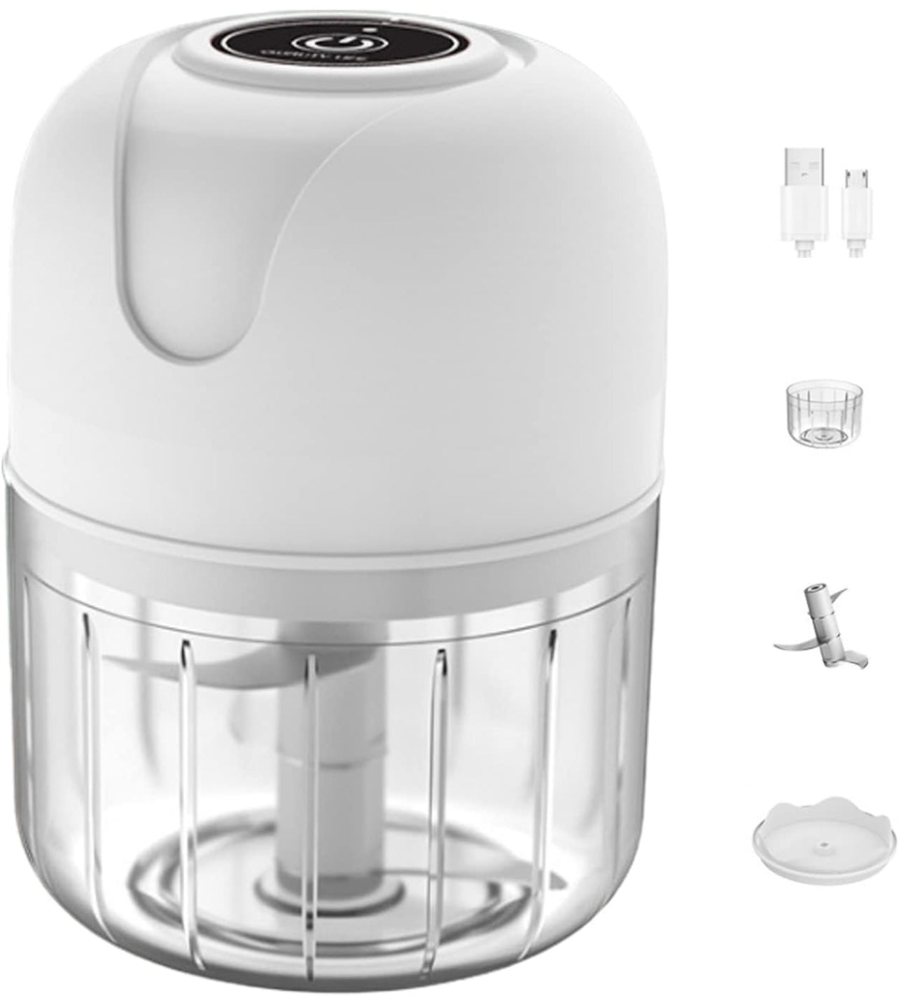 Mini picadora portátil de prensa de verduras, picadora eléctrica de ajo, 100/8.5 fl oz