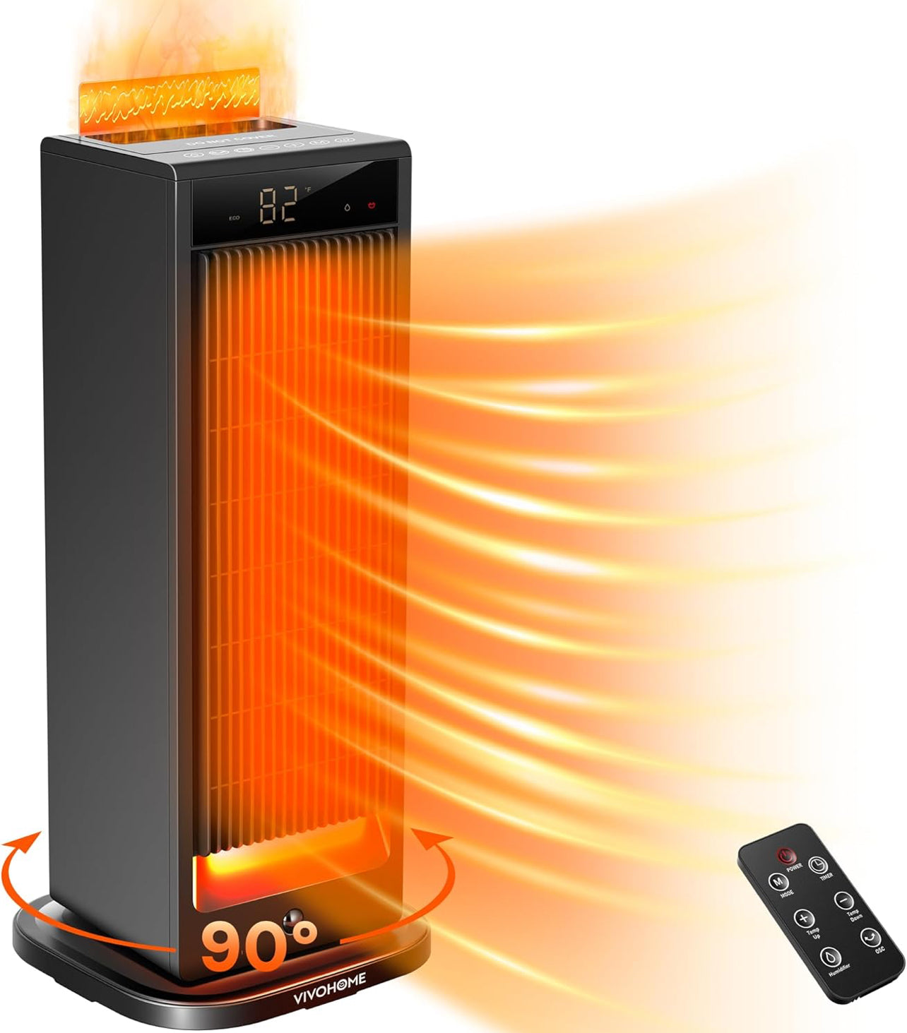 Calentador de espacio con humidificador, calentador eléctrico para uso en interiores.