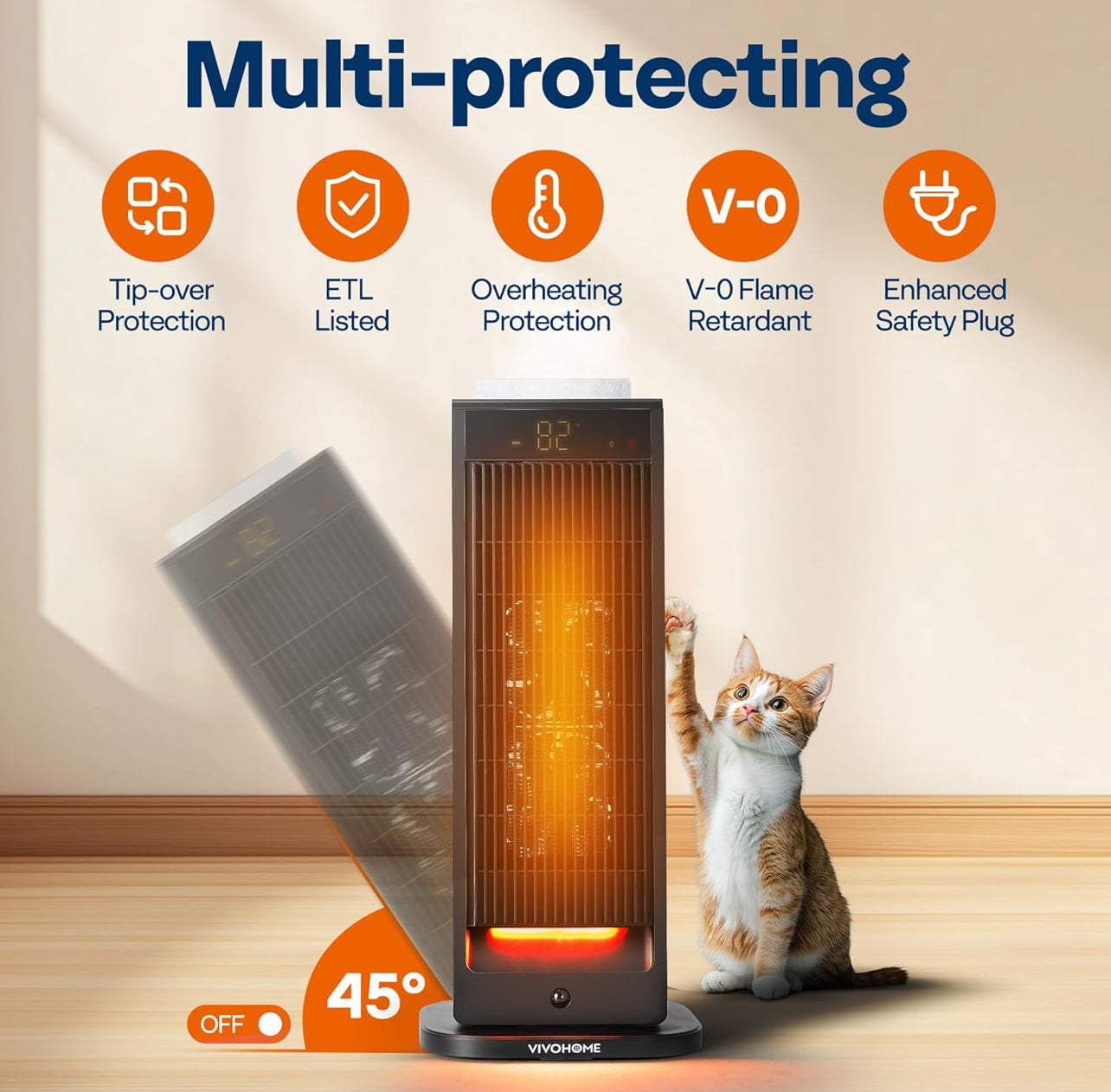 Calentador de espacio con humidificador, calentador eléctrico para uso en interiores.