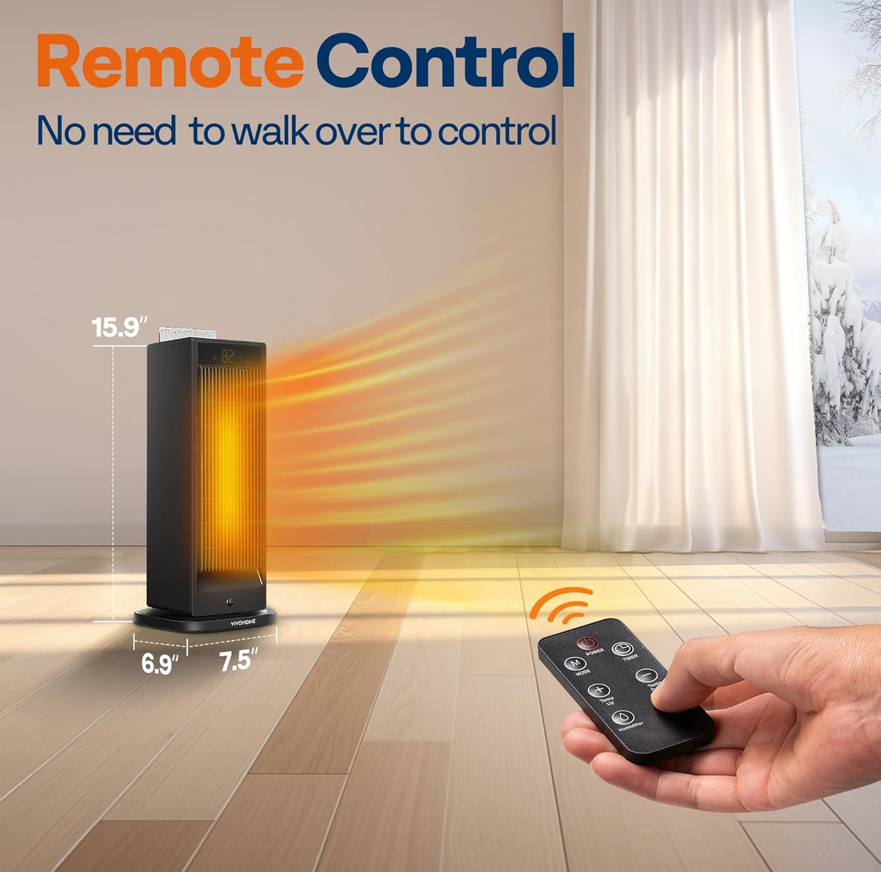 Calentador de espacio con humidificador, calentador eléctrico para uso en interiores.