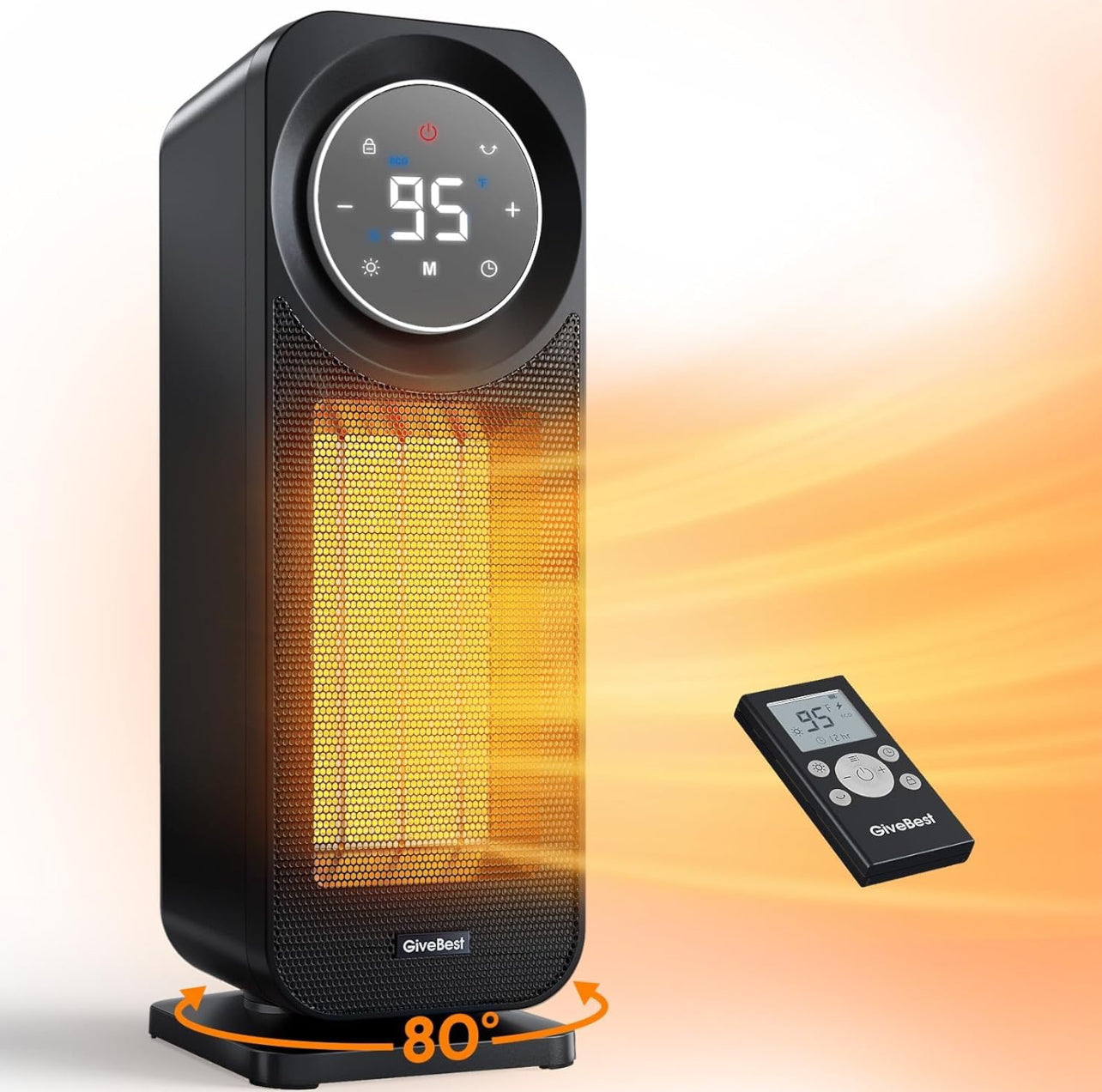 Calentadores de espacio con panel táctil para uso en interiores, calentador eléctrico de calentamiento rápido de 1500 W