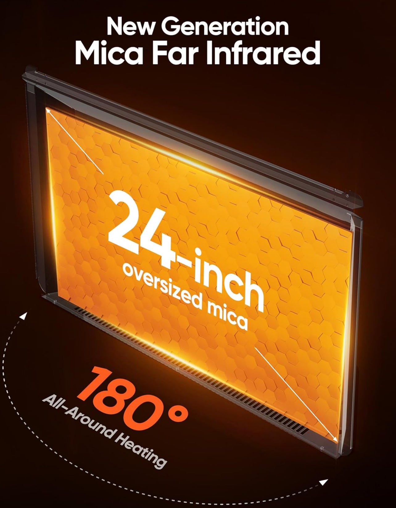 Calentador de espacio infrarrojo de mica para uso en interiores, calentador de panel eléctrico de 1500 W con termostato de programa, control de aplicación Wifi