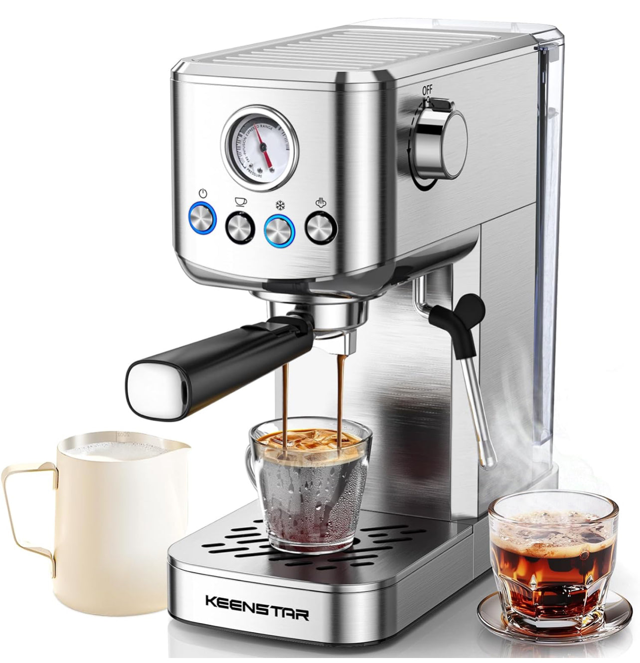 Máquina de café expreso, 20 bares, máquina de café expreso con espumador de leche, máquina de café con leche para capuchino, café con leche, regalos para tu amante