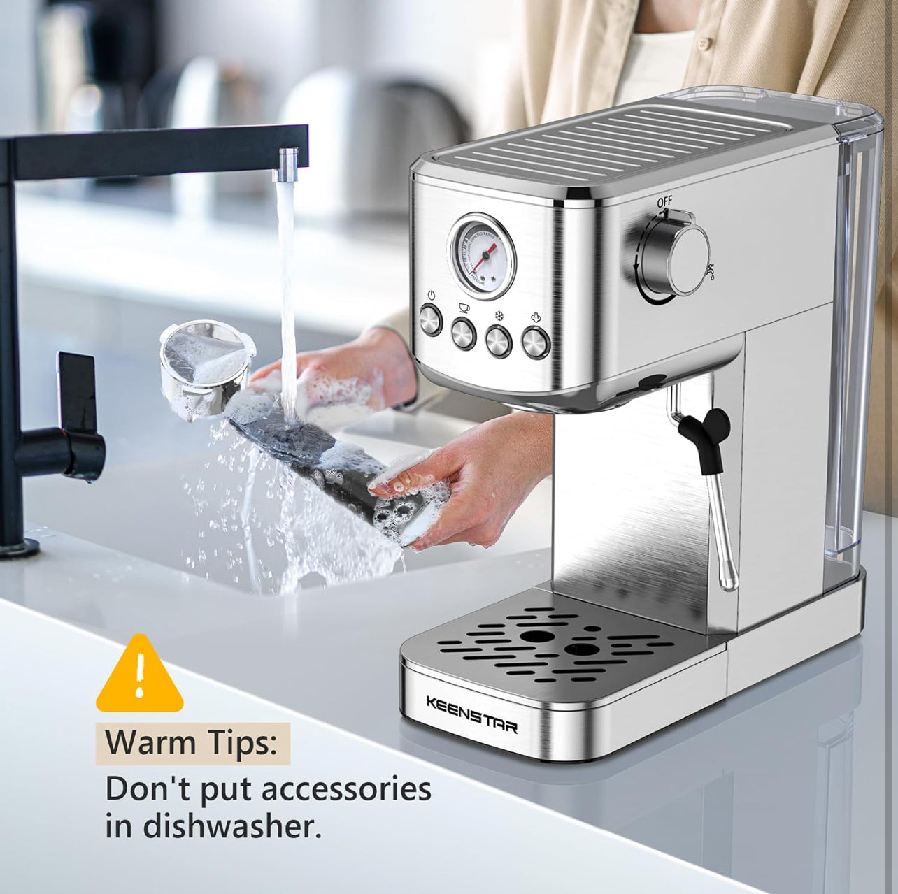 Máquina de café expreso, 20 bares, máquina de café expreso con espumador de leche, máquina de café con leche para capuchino, café con leche, regalos para tu amante