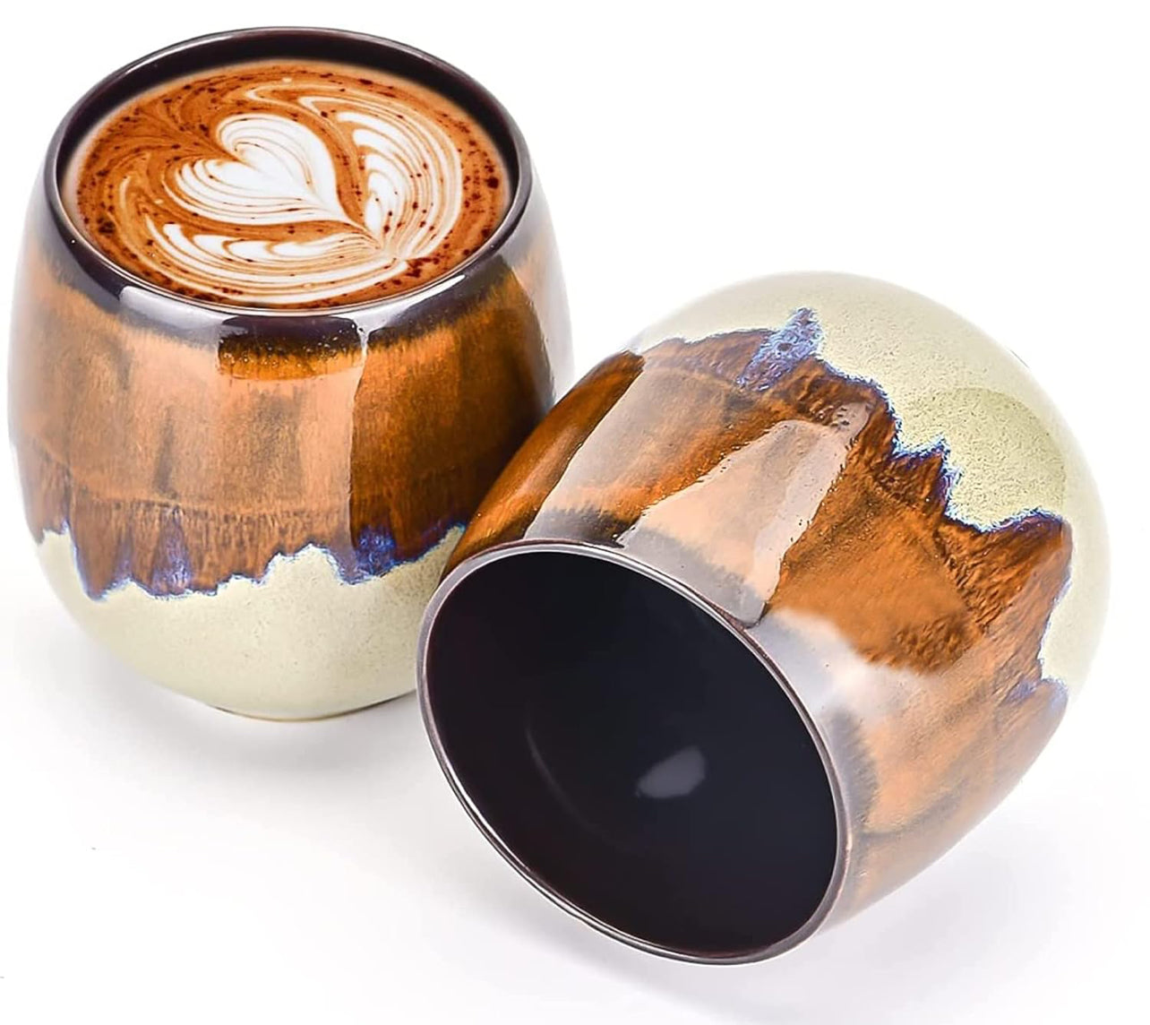 Tazas de cerámica para café expreso, tazas de té pequeñas, tazas de degustación, taza mate de cerámica (2 x 3 onzas