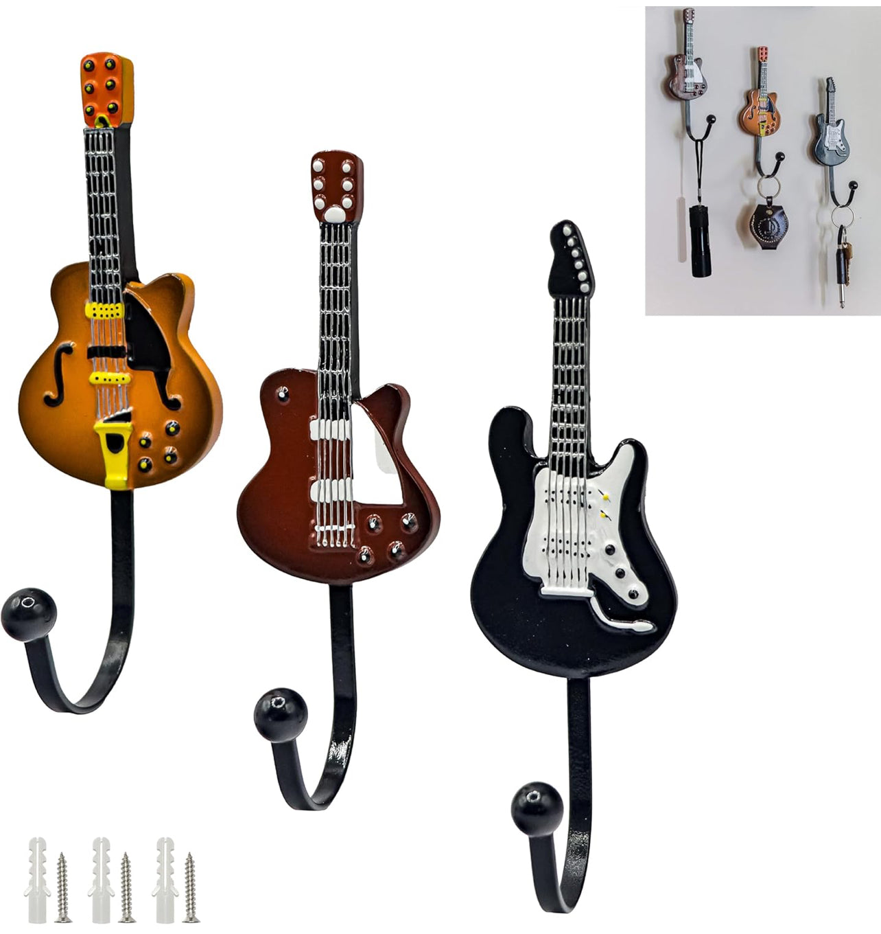 Pick-A-Palooza Nuevo de, Gancho para abrigos con forma de guitarra de estilo vintage