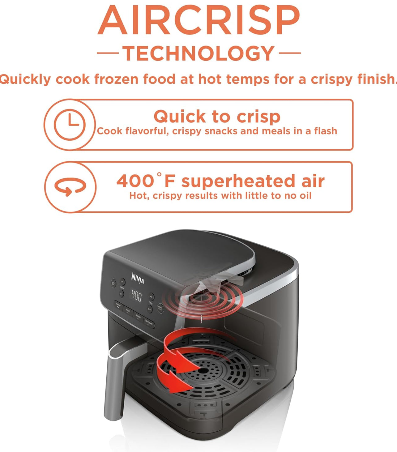 Ninja Air Fryer Pro 4 en 1 con capacidad de 5 cuartos de galón, freír al aire, asar, recalentar, deshidratar