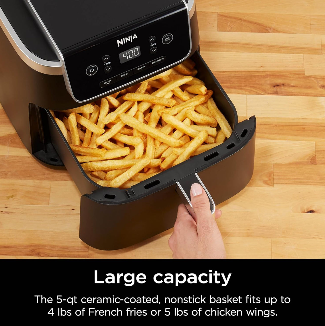 Ninja Air Fryer Pro 4 en 1 con capacidad de 5 cuartos de galón, freír al aire, asar, recalentar, deshidratar