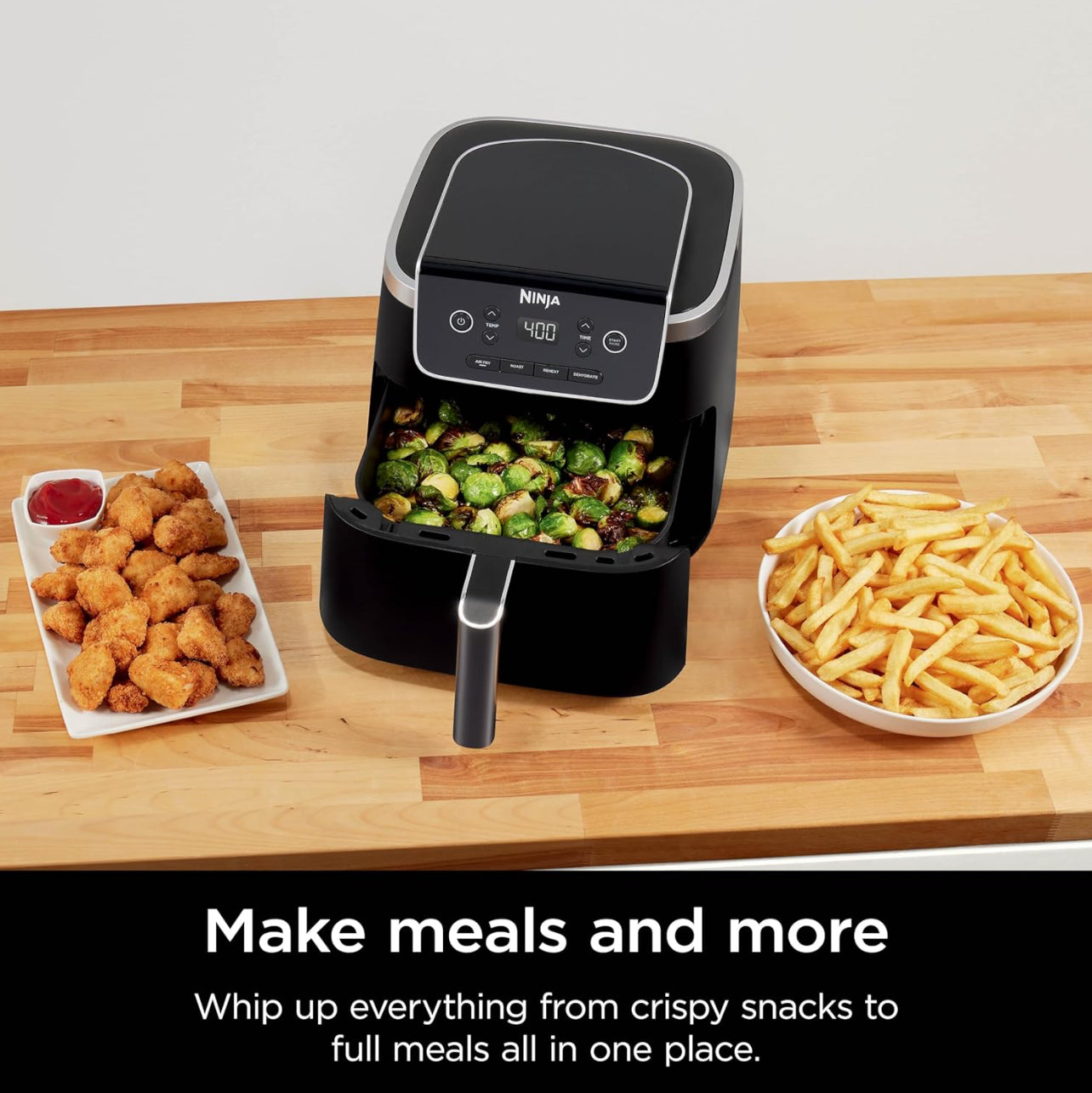 Ninja Air Fryer Pro 4 en 1 con capacidad de 5 cuartos de galón, freír al aire, asar, recalentar, deshidratar