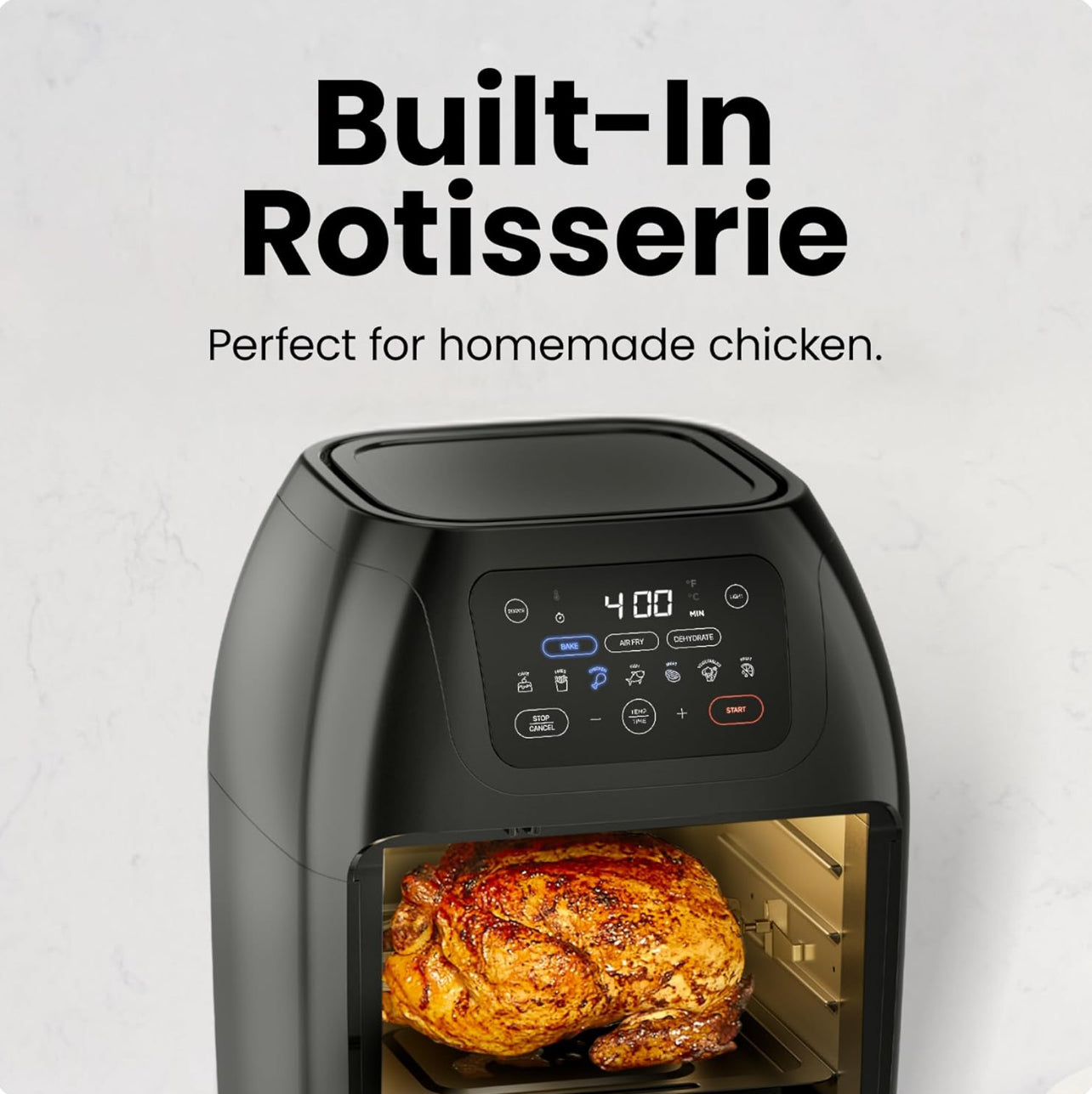 Chefman - Freidora de aire digital multifuncional - Rosticero, deshidratador, horno de convección