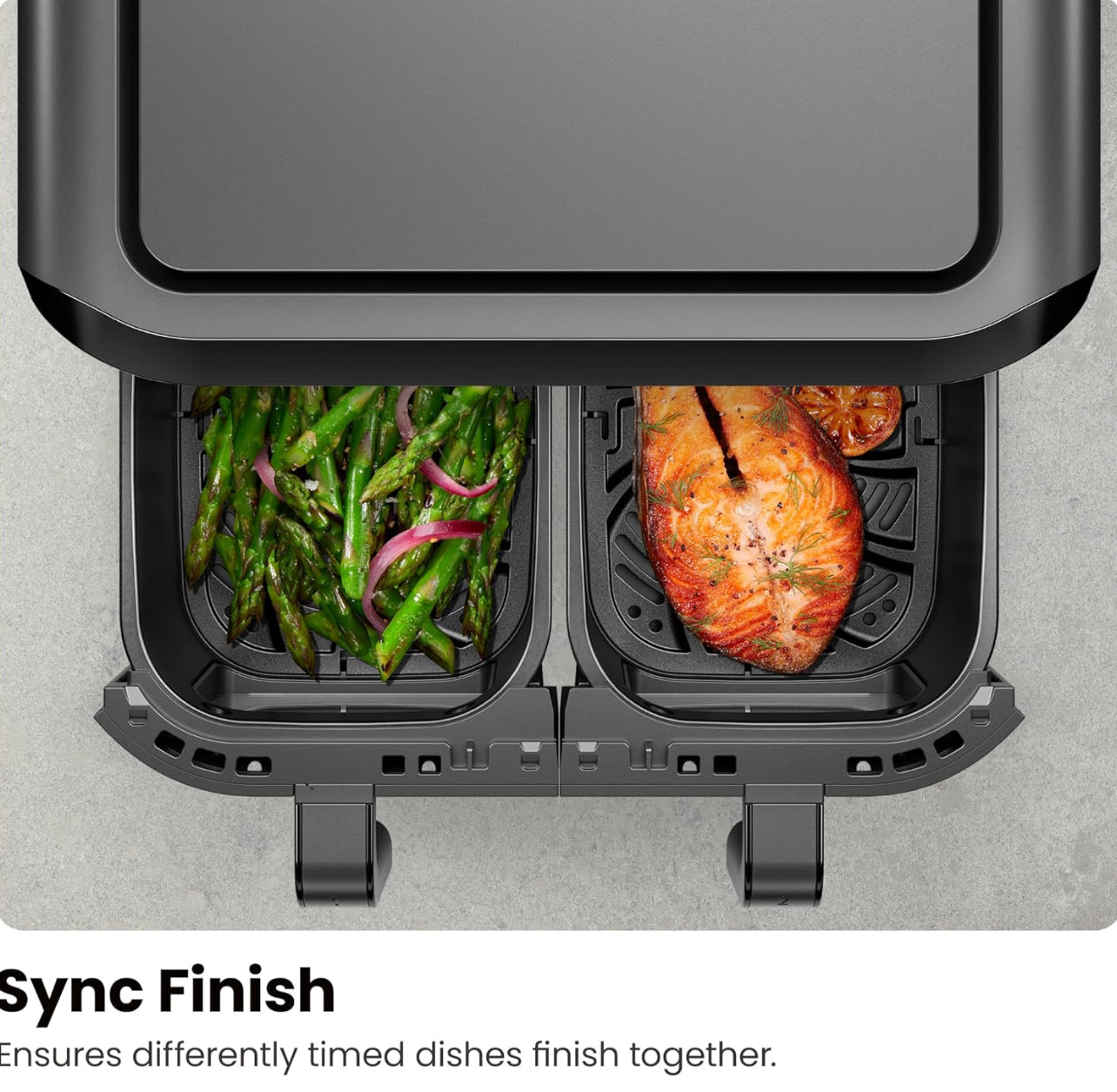 Chefman TurboFry Touch - Freidora de aire doble, maximiza las comidas más saludables con doble capacidad de cesta