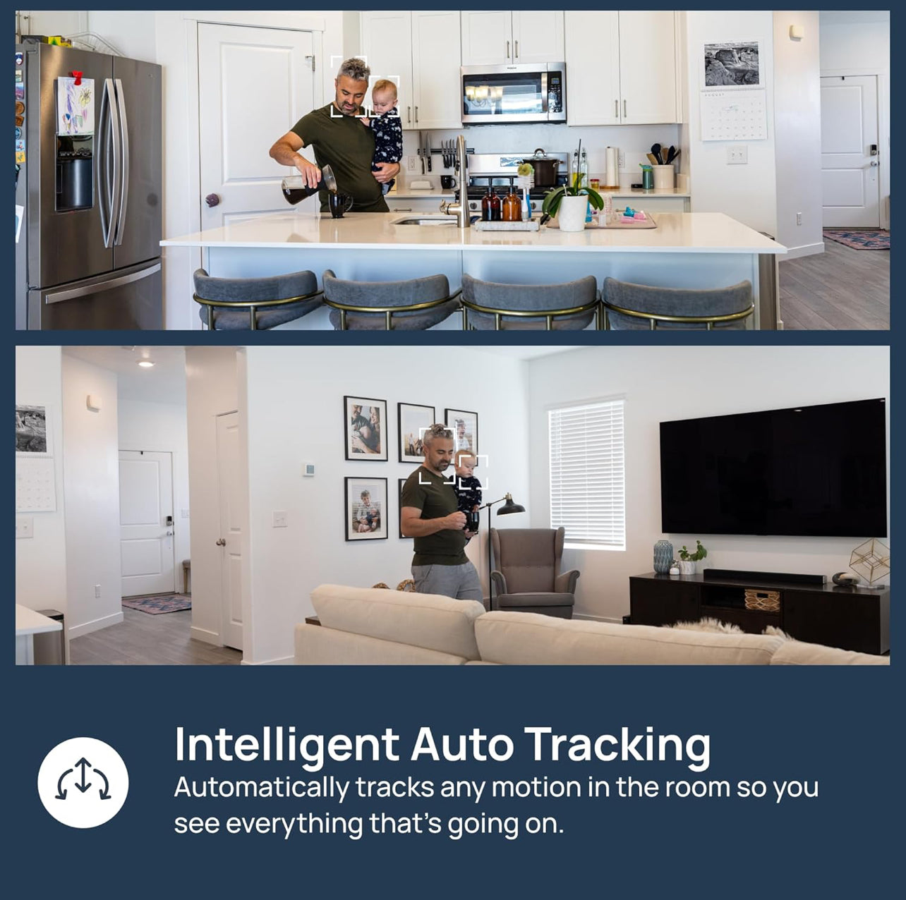 Cámara de seguridad para el hogar con panorámica/inclinación para interiores, enchufe de 360°, visión nocturna, Wi-Fi