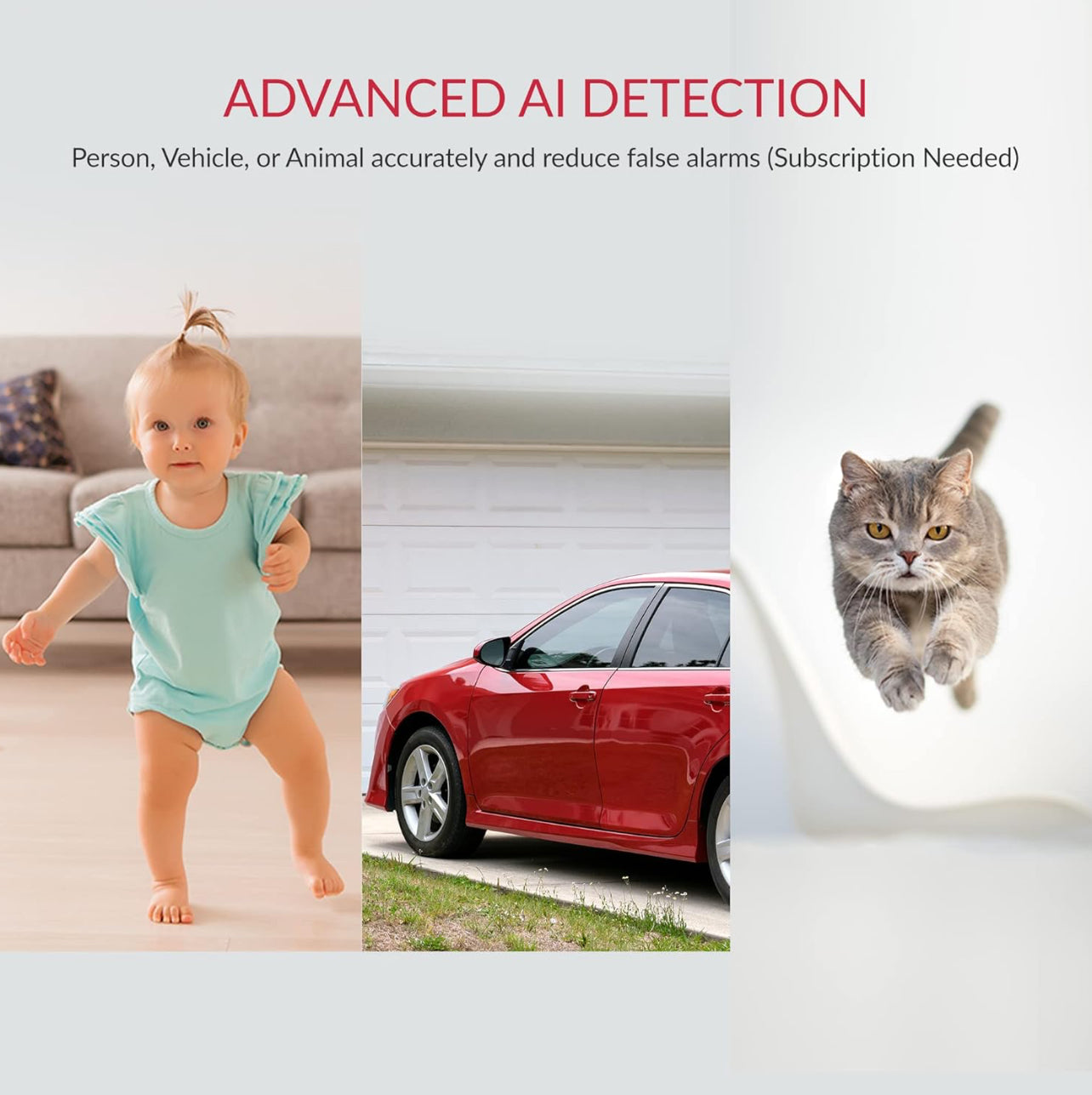 YI Cámara de seguridad para el hogar Pro 2K, cámara interior con cable de 2,4 GHz con persona, vehículo, detección inteligente de animales, aplicación de teléfono, compatible con Alexa y Google