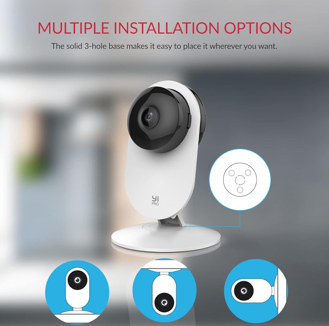 YI Cámara de seguridad para el hogar Pro 2K, cámara interior con cable de 2,4 GHz con persona, vehículo, detección inteligente de animales, aplicación de teléfono, compatible con Alexa y Google