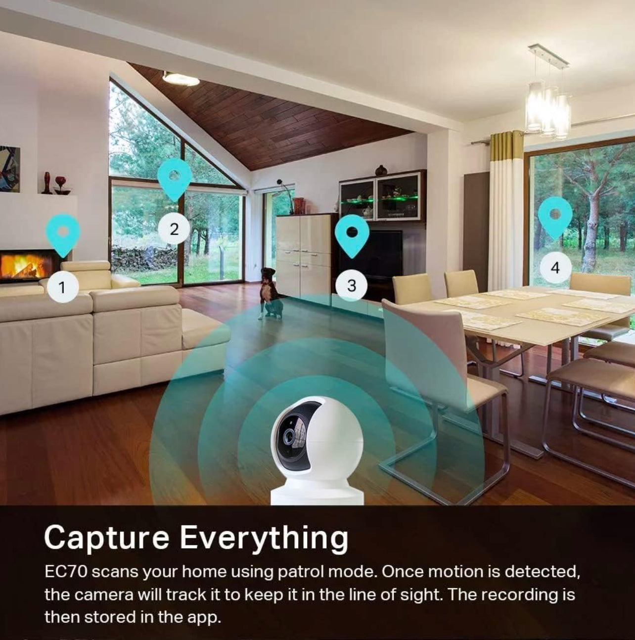 Kasa - Cámara de seguridad inteligente para interiores Pan/Tilt, cámara HD de 1080p, de 2,4 GHz con visión nocturna, detección de movimiento para el monitor del bebé y las mascotas