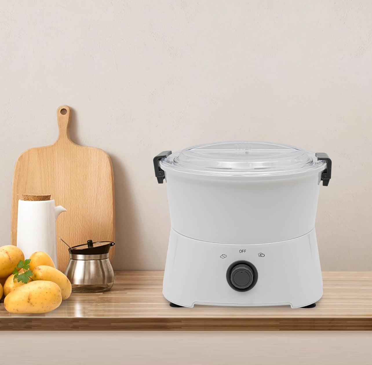 Pelador de patatas eléctrico comercial de 85 W, pelador de pies multifuncional con un solo botón, máquina peladora automática de frutas y verduras