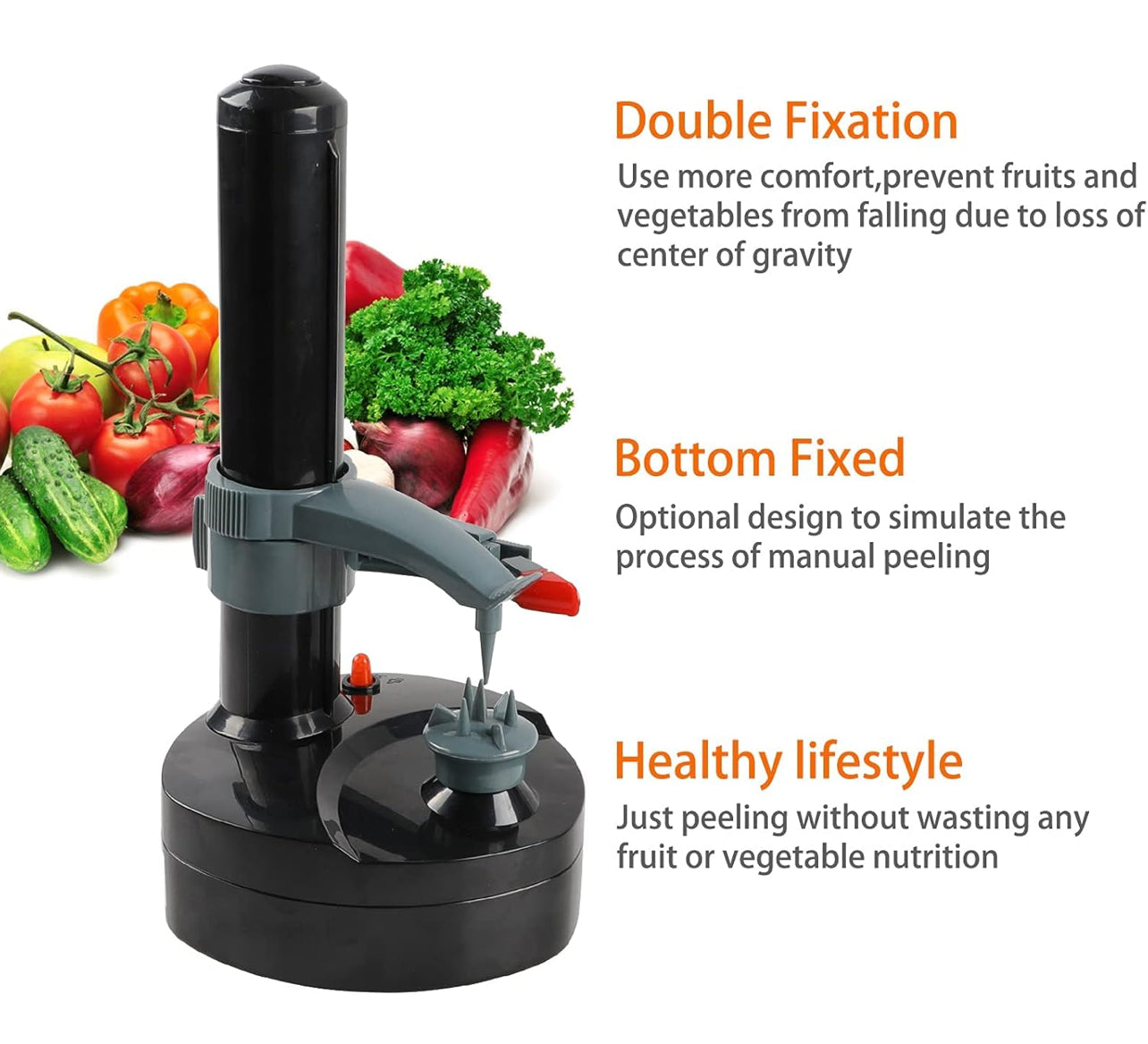 Pelador eléctrico de patatas con 23 cuchillas de repuesto Rotato Express de acero inoxidable giratorio automático de frutas, pelador de patatas y frutas, cortador de verduras