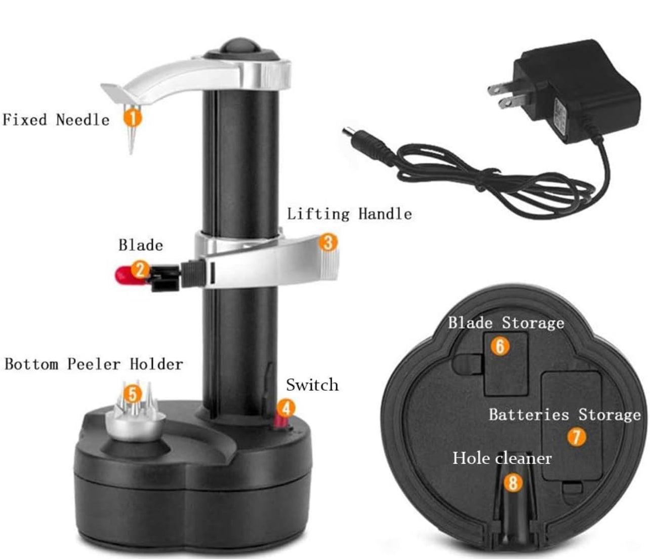Pelador eléctrico de patatas pelador automático de manzanas, máquina inteligente para pelar frutas y verduras