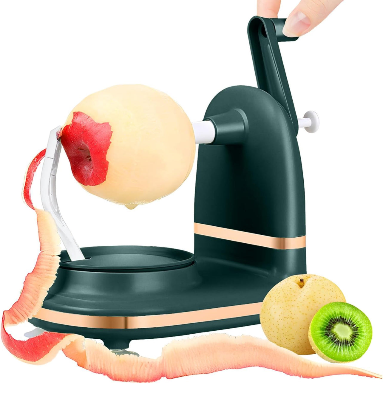 Pelador de manzanas, descorazonador, manivela de acero inoxidable, pelador de frutas y verduras