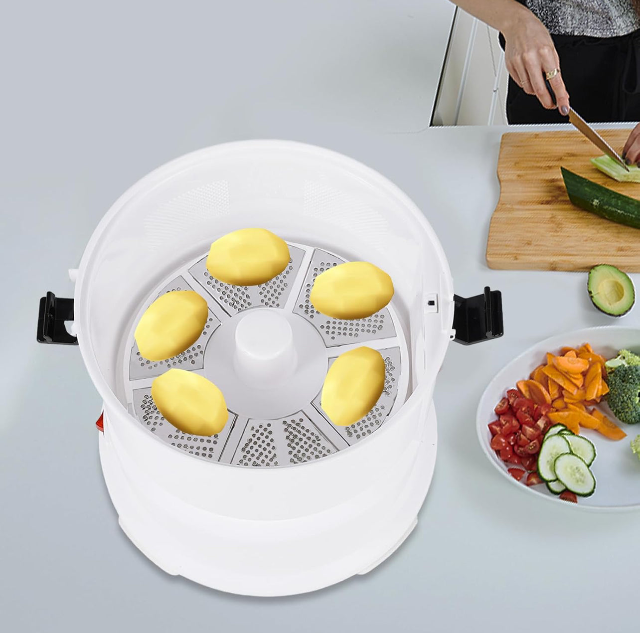 Pelador eléctrico de patatas 85 W, máquina automática