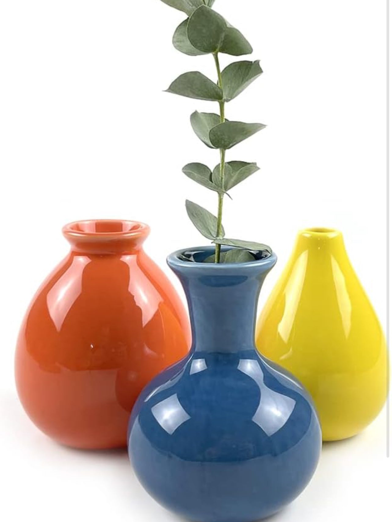 Floreros de cerámica coloridos para decoración de estanterías de escritorio del hogar