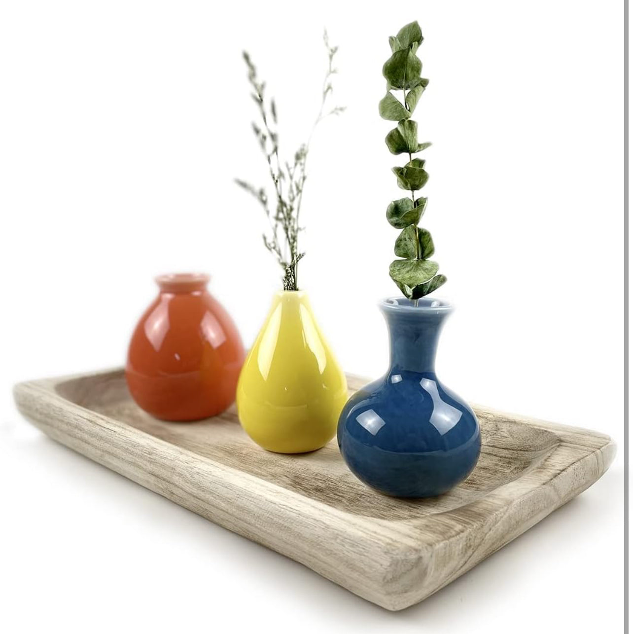 Floreros de cerámica coloridos para decoración de estanterías de escritorio del hogar