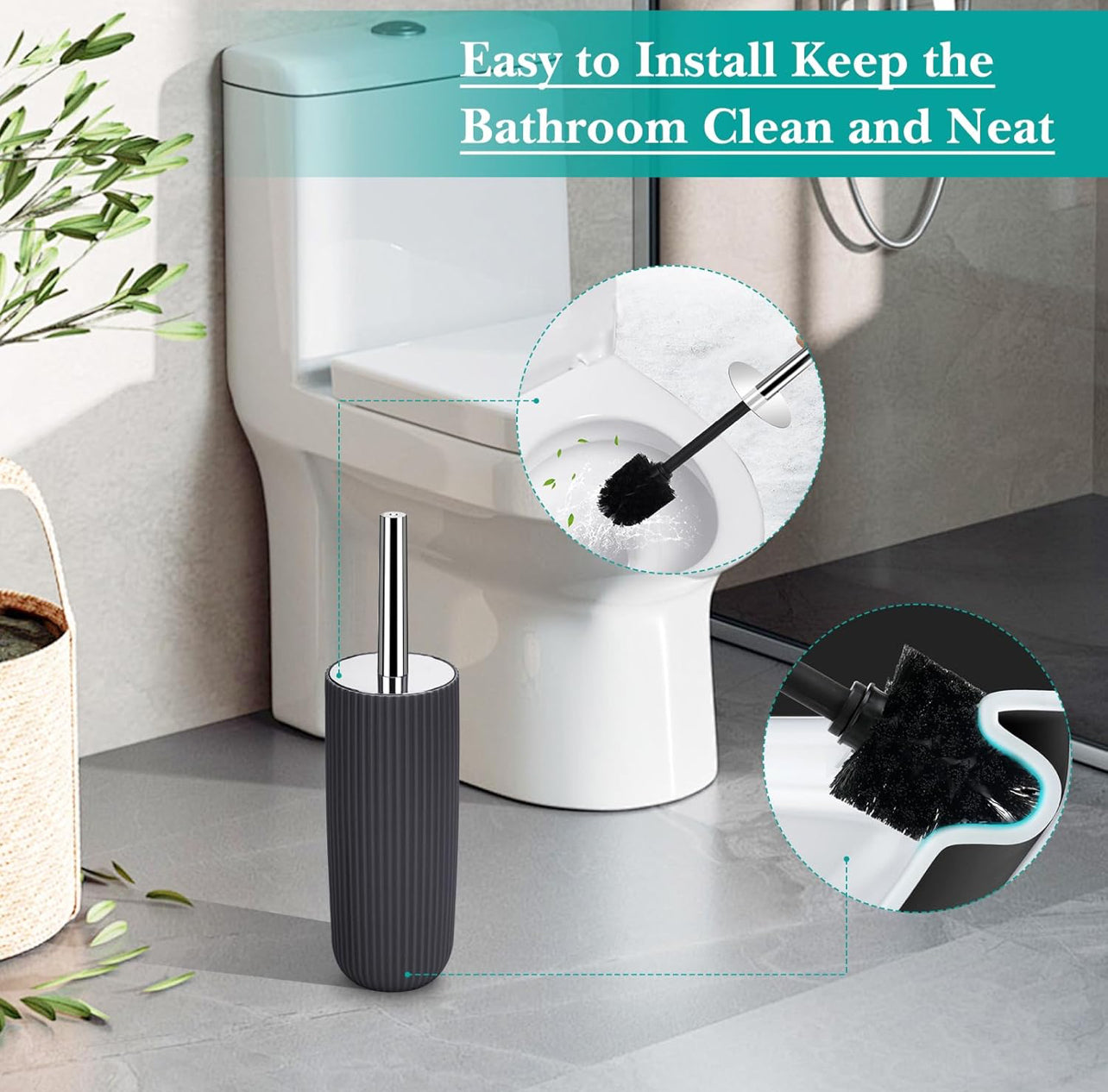 Boperzi Juego de accesorios de baño completo: juego de accesorios de baño de 8 piezas con bote de basura