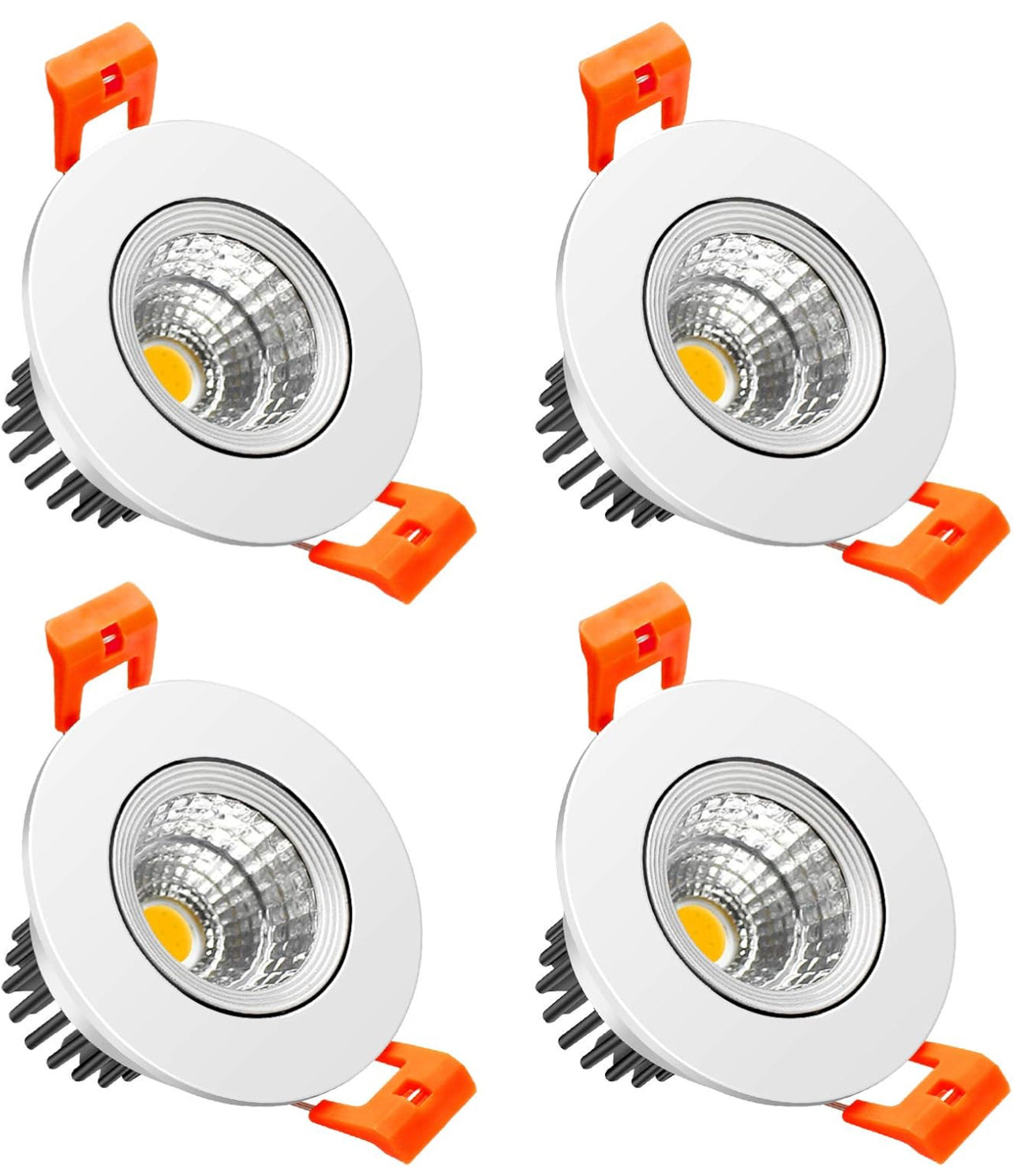 LightingWill Downlight LED regulable de 2 pulgadas, luz de techo empotrable COB de 3 W, blanco ultra cálido 2700 K
