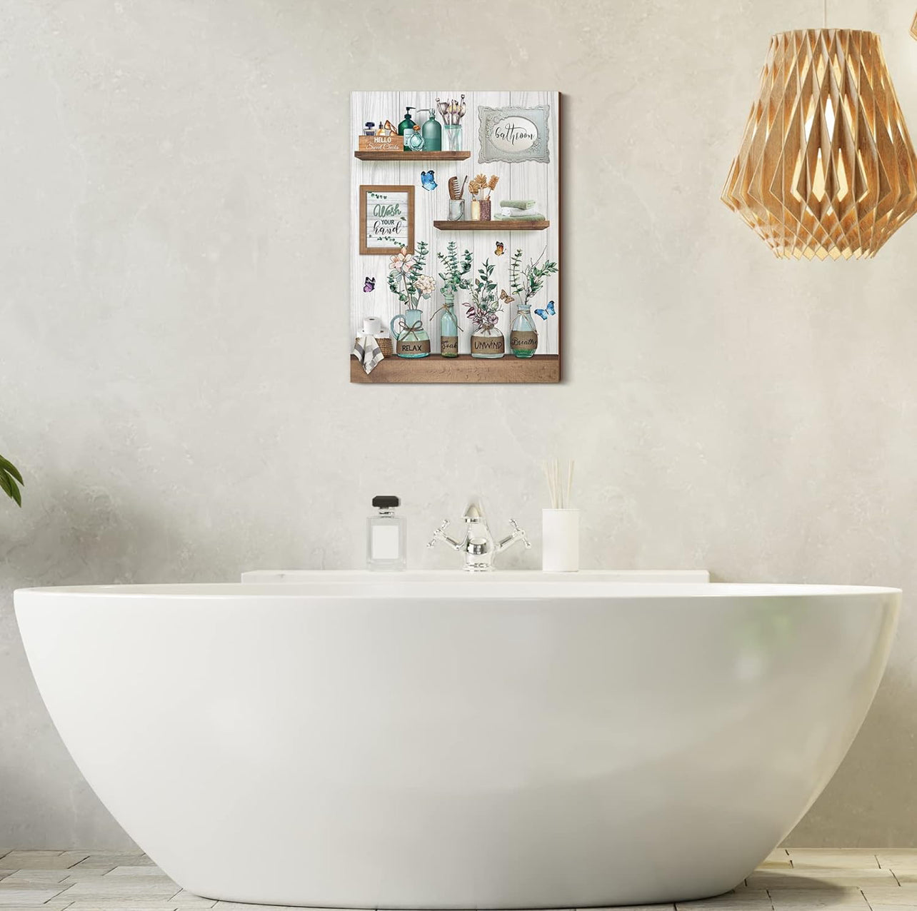 Xuhal Decoración de pared de baño rústico para baño, arte de pared de madera para relajarse, remojar y respirar, letrero de madera
