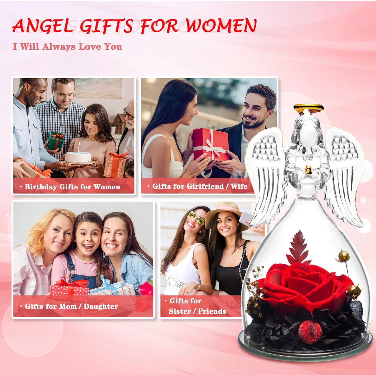 Angel Forever - Regalos de flores para ella, regalo de ángel para Mamá.