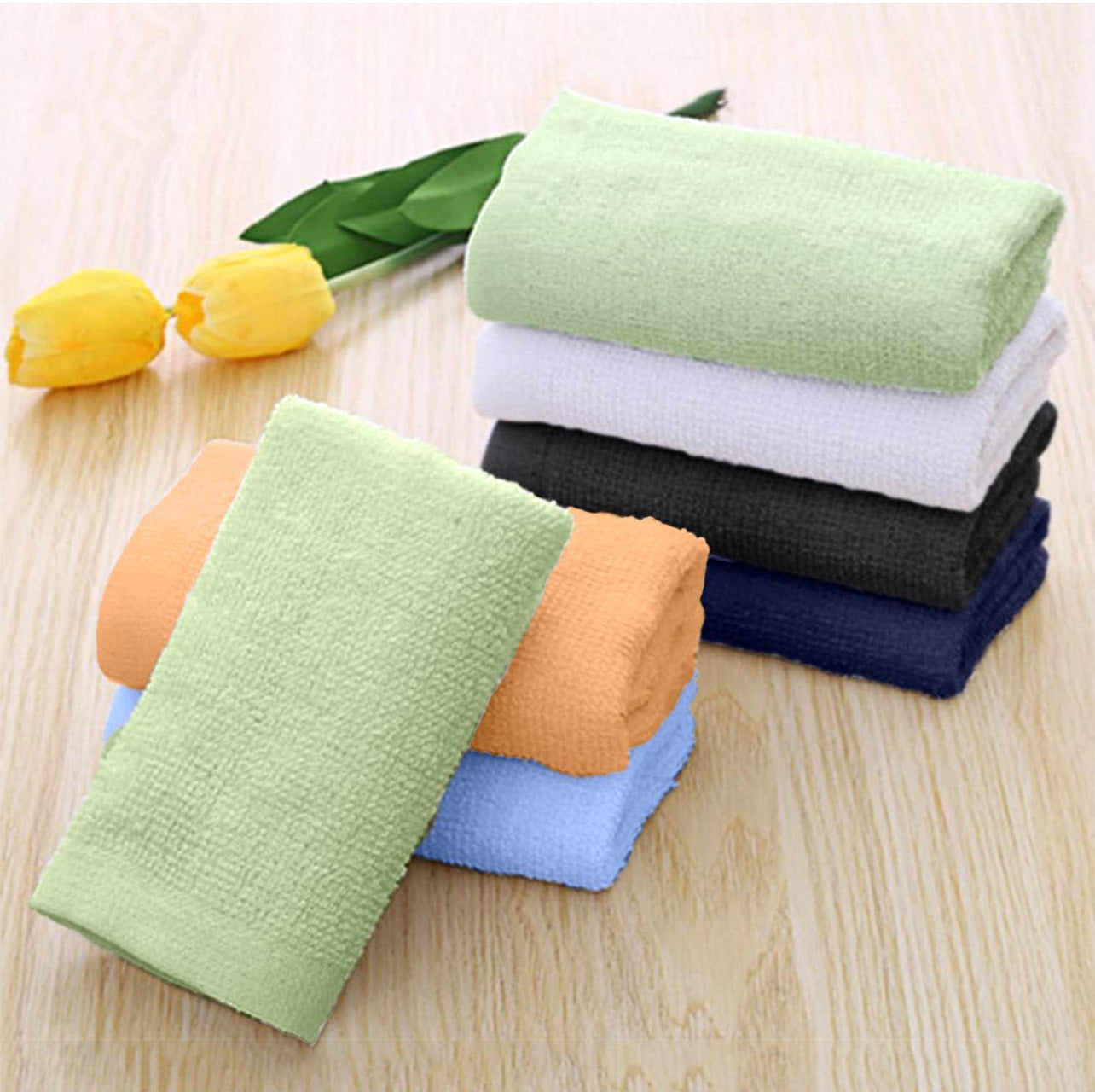 Paquete de 24 toallas para la cara – Superabsorbentes – 100 % algodón – 12 x 12 pulgadas (paquete de 24 toallas para la cara multicolor de 12 x 12 pulgadas)