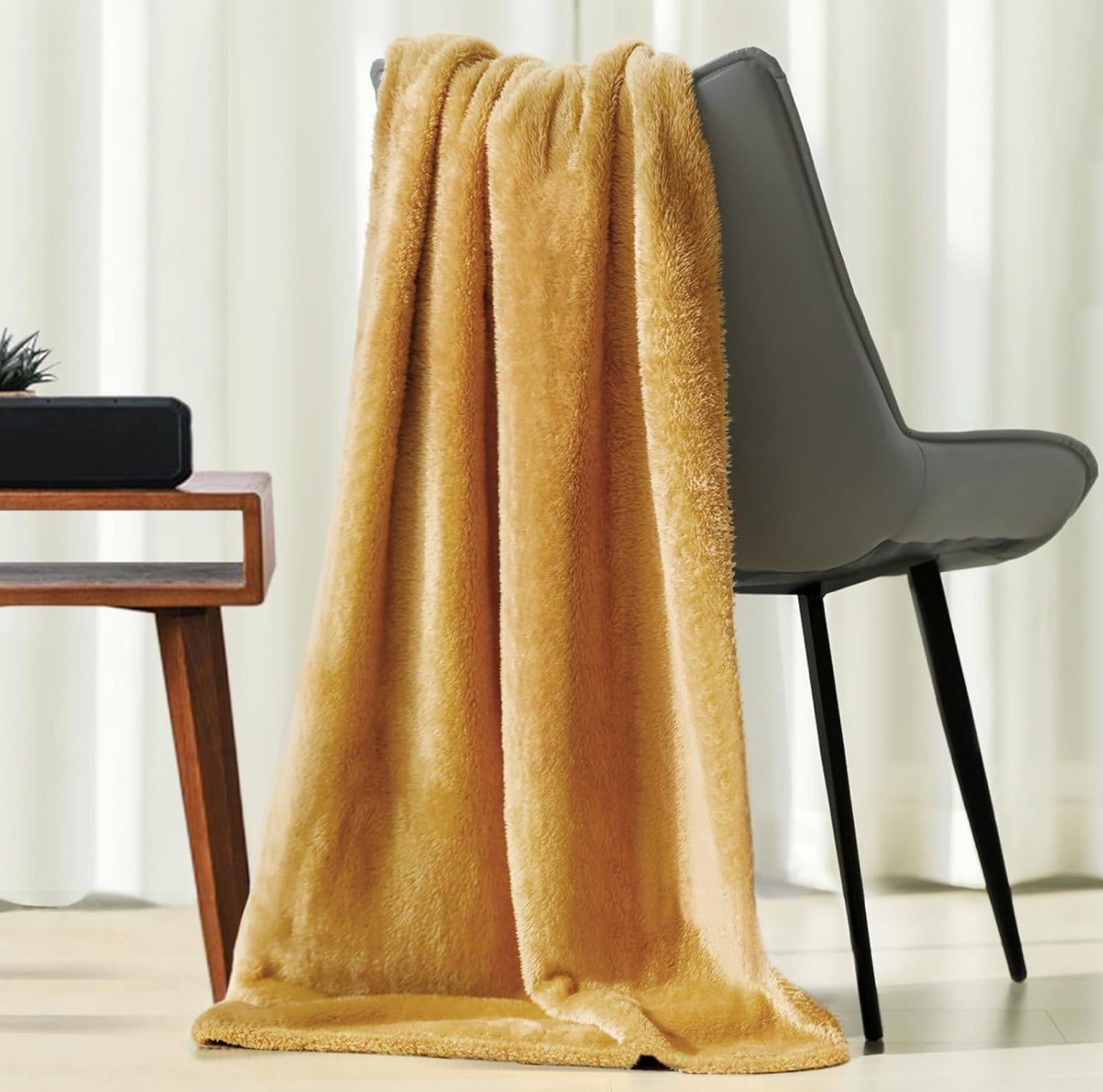 Manta de felpa polar para sofá y cama, mullida, acogedora, antiestática, suave, para uso en todas las estaciones (50 x 60 pulgadas