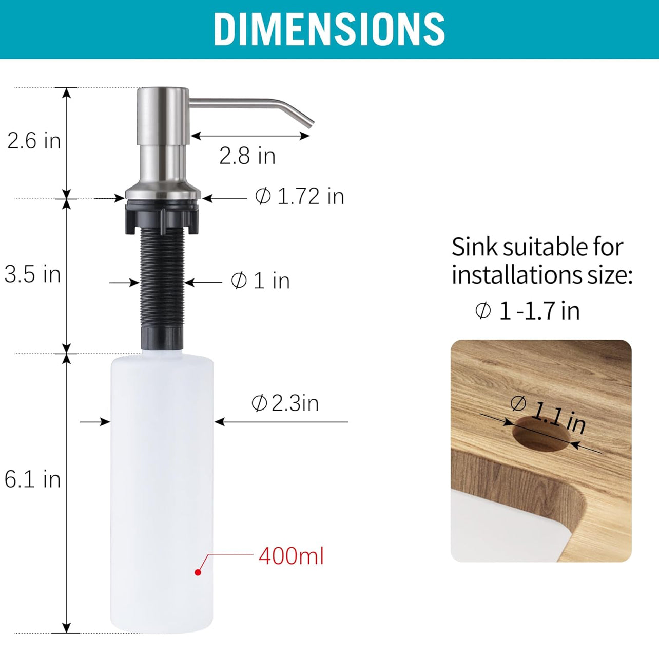 HGN Grifo de cocina con dispensador de jabón, grifos comerciales de fregadero de cocina de una sola manija