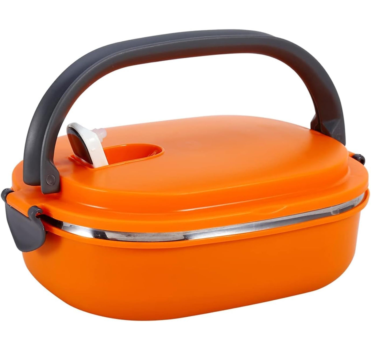 ZJchao Fiambrera térmica para alimentos calientes, de acero inoxidable, portátil, calentador de alimentos naranja (una sola capa)