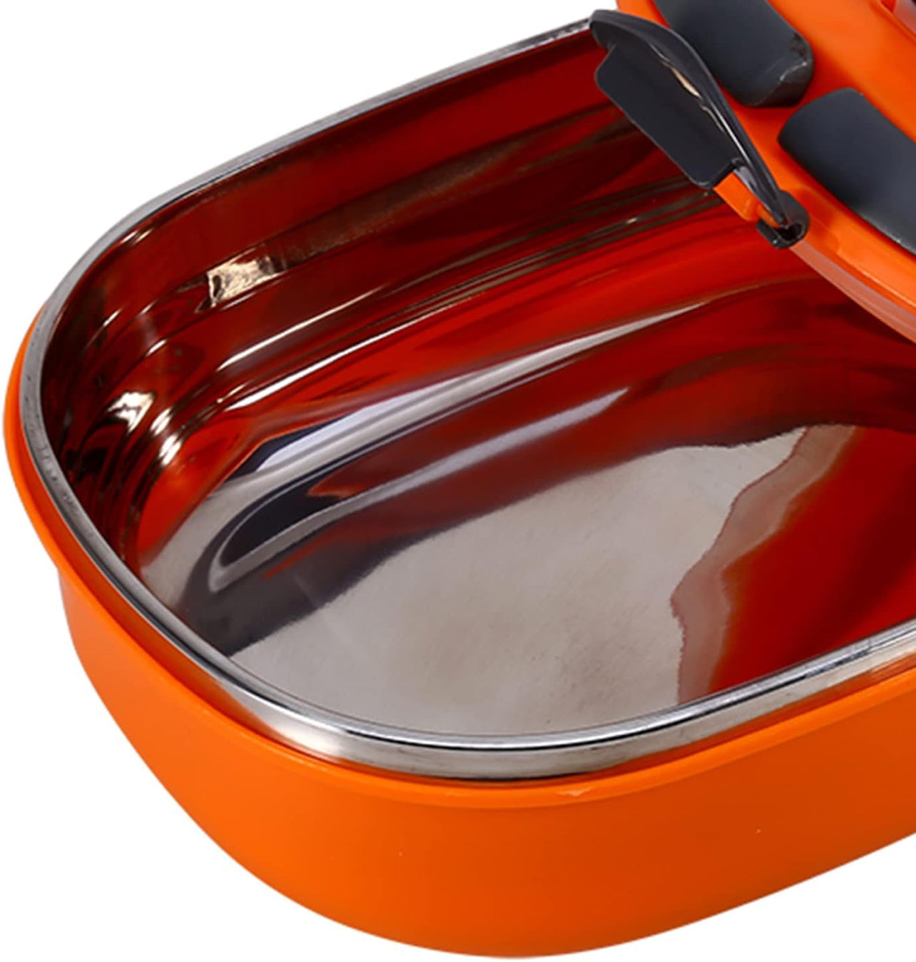 ZJchao Fiambrera térmica para alimentos calientes, de acero inoxidable, portátil, calentador de alimentos naranja (una sola capa)