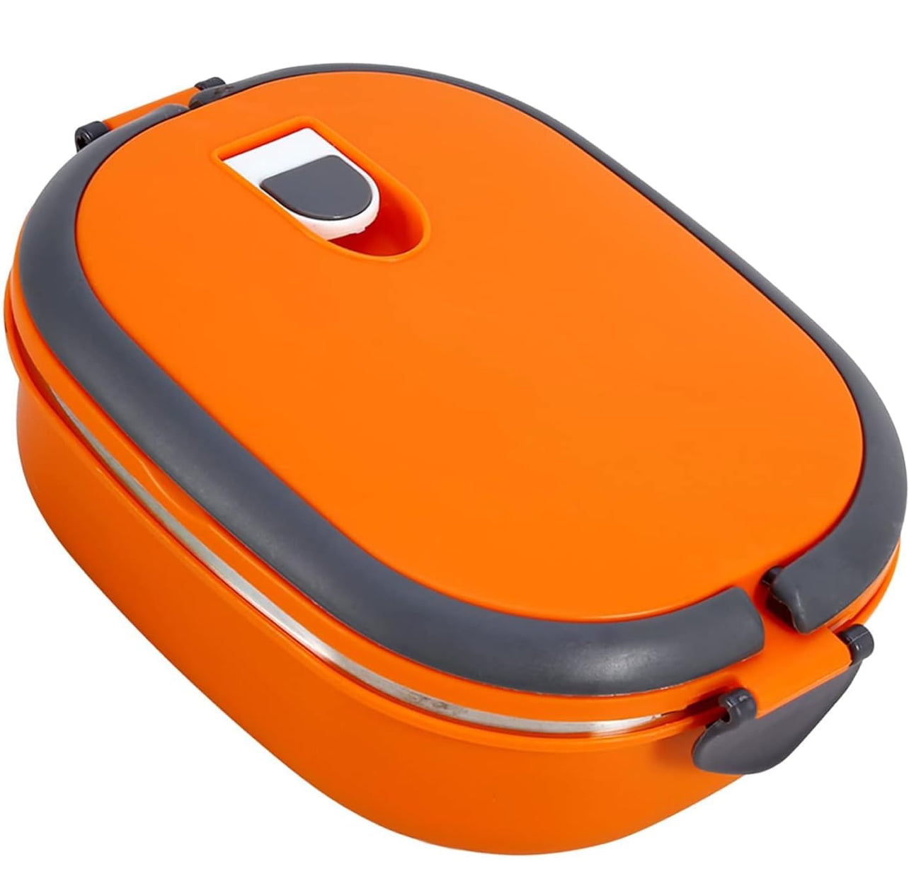 ZJchao Fiambrera térmica para alimentos calientes, de acero inoxidable, portátil, calentador de alimentos naranja (una sola capa)